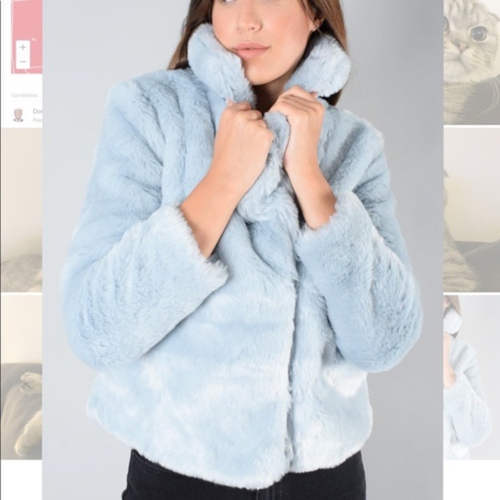 Baby Blue Mortimer Faux Fur Coat